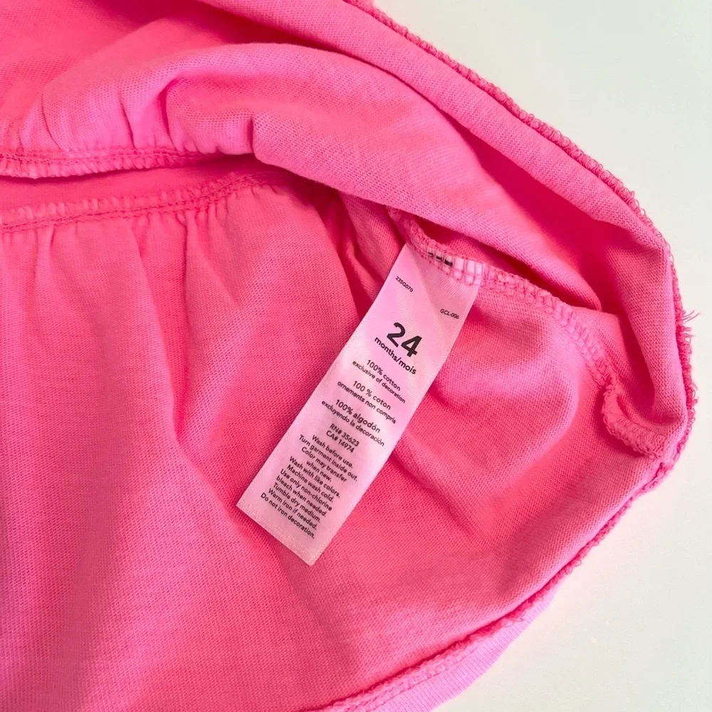 Carter's Baby Girls 24 Months Vibrant Pink Long Sleeve Peplum Tunic - Like New